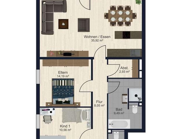 4,5 Zi-Neubauwohnung mit hochwertiger Ausstattung – Erstbezug mit Garage & Stellplatz zu vermieten - Photo 1