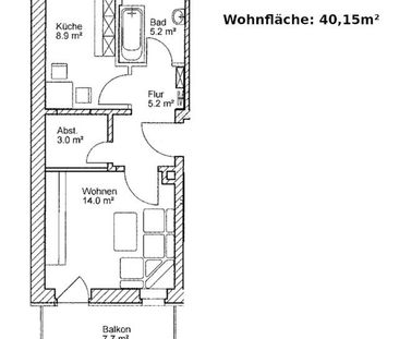 Helle 1-Raum-Wohnung mit Balkon in Böhlitz-Ehrenberg, Leipzig - Photo 1
