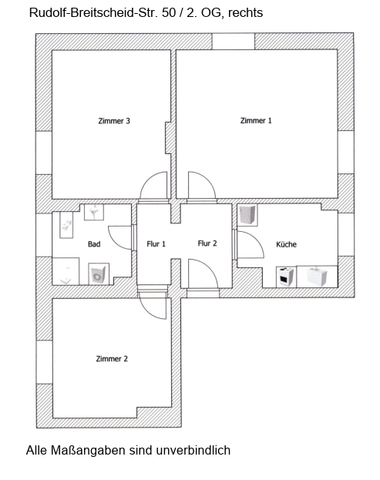 3- Raumwohnung in der Nähe der Weißen Brücken! - Foto 5