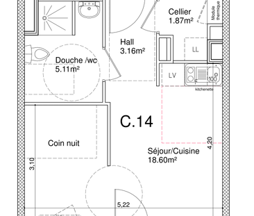 T1bis meublé Hauts-du-Chazal Besançon - Photo 5