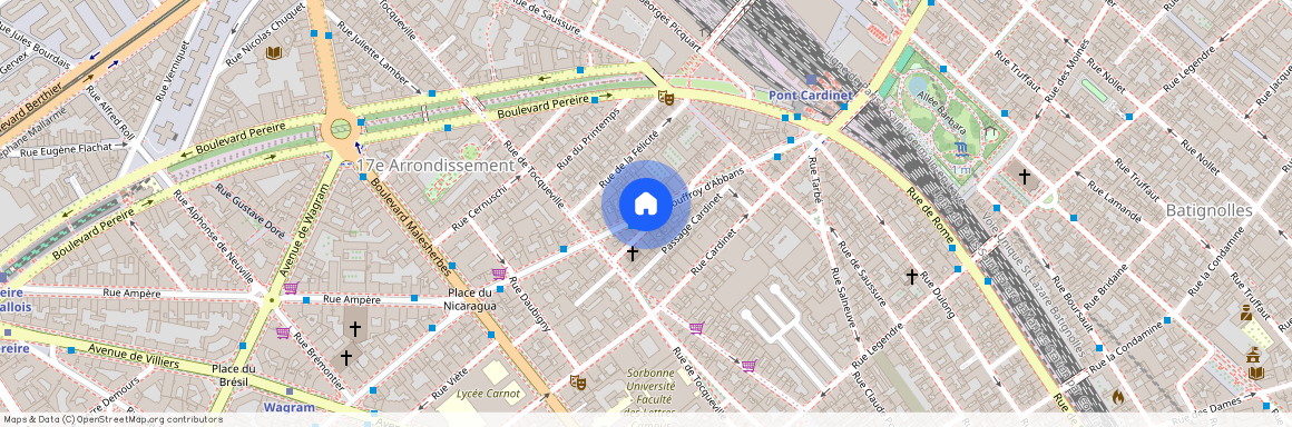 Rue Tocqueville entre Rue Cardinet et Rue Jouffroy d'Abbans 75017 Paris (17e arrondissement)