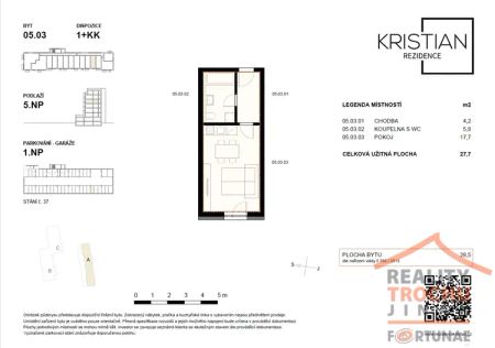Pronájem nového bytu 1+kk – Rezidence Kristian - Photo 5
