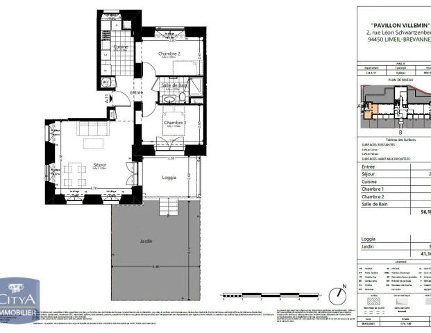 Appartement à louer 3 pièces 56.18m² - Photo 1