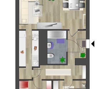 Möblierte 3-Raum-Wohnung am Schillerplatz - Photo 6