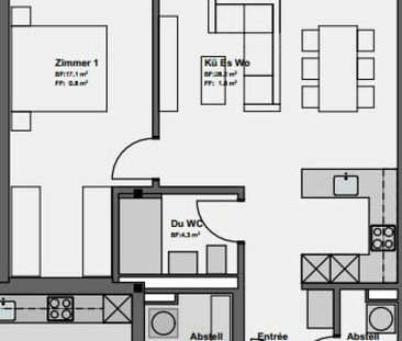 2.5 Zimmer, 55 m², 2. Stock - Foto 6