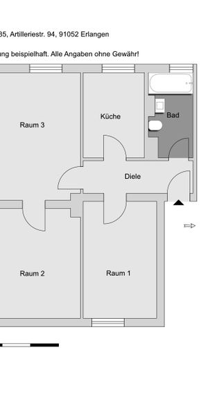 hellle 3-Zimmer-Wohnung in Erlangen-Ost, Parkettboden - Photo 1