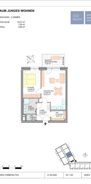 2-Zimmer Wohnung im 1.OG - Top 9 - Foto 2