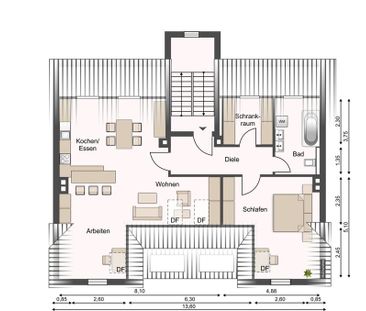 Dachgeschosswohnung mit Einbauküche - Zeitz - Foto 1