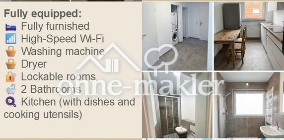 Möblierte 4-Zimmer-Wohnung – All Inclusive (Zimmer einzeln mietbar / Mädchen WG / Personalwohnung) - Photo 2