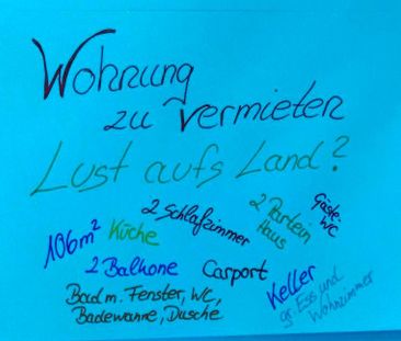 Lust aufs Land? Große helle 106 qm Wohnung 3 ZKB zu vermieten - Photo 1