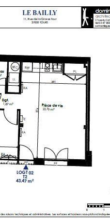 Location Appartement 2 pièces 43m² TOURS 37000 - Photo 2