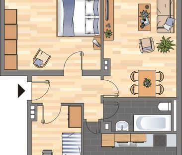 Demnächst frei! 2-Zimmer-Wohnung in Kiel - Photo 1