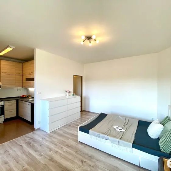 Pronájem bytu 1+kk s balkonem a parkovacím místem - Fotografie 1