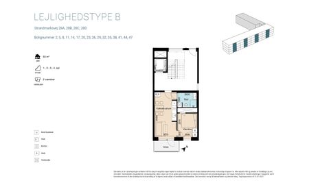 Lys bolig med to værelser, egen altan og indbyggede skabe. Perfekt til dig over 50 år uden hjemmeboende børn - Photo 5