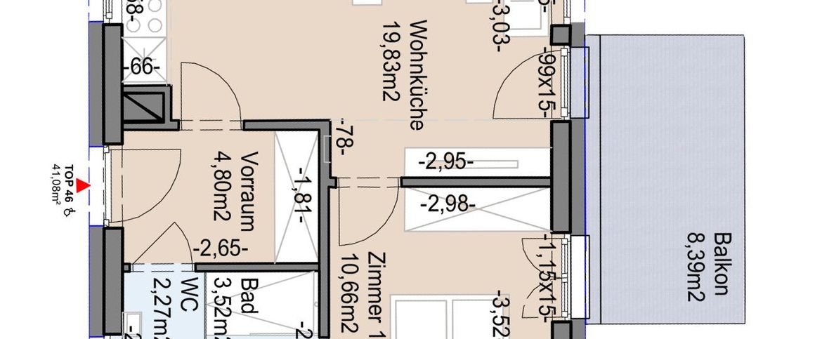 Geförderte Neubauwohnung mit Balkon im 2. Stock - Foto 1