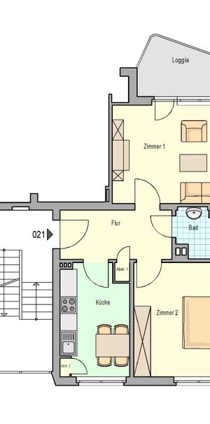 "Auf der Steinrausch" - 2 Zimmer, Küche, Bad Wohnung mit Loggia! - Photo 2