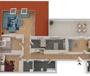 - 4-Raum-Wohnung im Dachgeschoss mit Dachterrasse! ERSTBEZUG - Foto 1