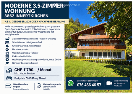 Moderne und helle 3.5-Zimmer-Wohnung in 3862 Innertkirchen, ab 1. Dezember 2026 - Photo 5