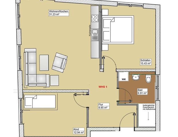 moderne 3-Zi-Wohnung (#1), elekt. Jalousien, Fußbodenheizung, Kellerabteil, Tiefgarage - Foto 1
