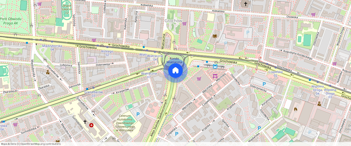 Warszawa, Praga-Południe, Grochów, rondo, Wiatraczna