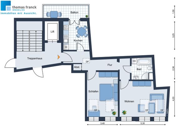 Wohnen mit Weltkulturerbe: 2 Zimmer-Wohnung mit Balkon, Fahrstuhl und Aussicht - Foto 1