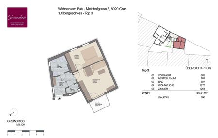 Stadthaus - Metahofgasse 5; Geförderte Neubau mit Balkon TOP 3 [GF,MHG] - Foto 5