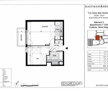 APPARTEMENT F2 - 42,66 m² OSNY - 2 pièce(s) - 42.66 m2 - Photo 5