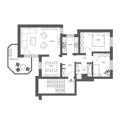 Helle 3-Zimmer-Wohnung mit Fernblickbalkon in ruhiger Lage von Titz - Photo 1