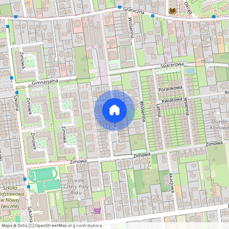 ul. Zimowa, Nowa Iwiczna, Lesznowola, piaseczyński, mazowieckie