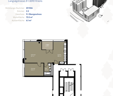 2 ½ Zimmer-Wohnung in Kriens mieten - Foto 6