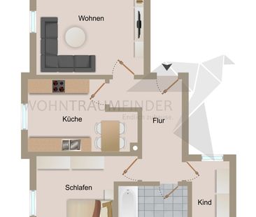 3-Raum-EG-Wohnung mit Pkw-Stellplatz und Tageslichtbad - Photo 6