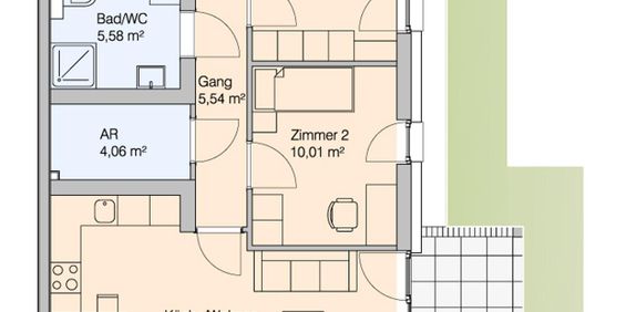 Geförderte Wohnung | 3- Zimmerwohnung mit Terrasse und Garten im schönen Bezirk Graz-Puntigam - Photo 3