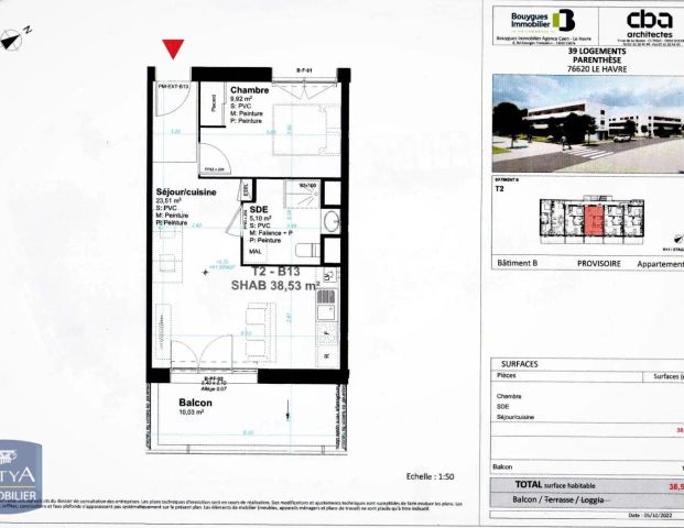 Appartement à louer 2 pièces 38.53m² - Photo 1
