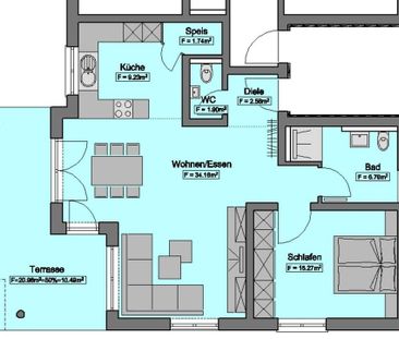 Einziehen und Wohlfühlen: Moderne 2,5-Zimmer Wohnung mit Terrasse /... - Foto 1