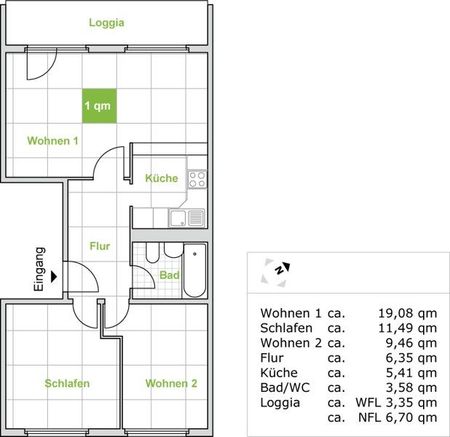 Praktische 3-Raumwohnung nicht weit vom Stadtzentrum entfernt! - Foto 4