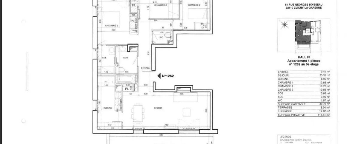 location Appartement T4 DE 90.61m² À CLICHY - Photo 1