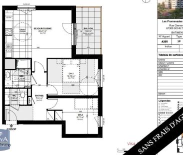 Appartement à louer 3 pièces 58.5m² - Photo 1