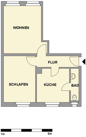 2-Raum-Erdgeschosswohnung in ruhiger Seitenstraße - Foto 5