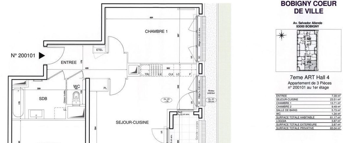 location Appartement T3 DE 61.6m² À BOBIGNY - Photo 1