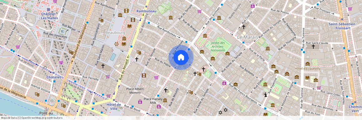 Rue des Blancs Manteaux et Rue des Archives 75004 Paris (4e arrondissement)