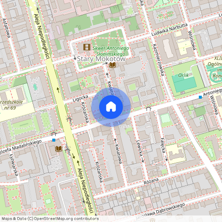 ul. Antoniego Józefa Madalińskiego, Stary Mokotów, Mokotów, Warszawa, mazowieckie