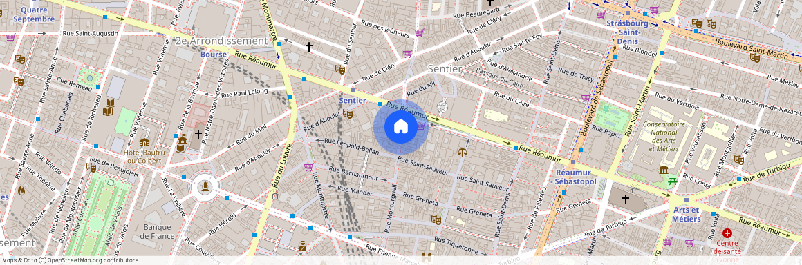 rue des Petits Carreaux entre rue Reaumur et rue Saint-Sauveur 75002 Paris (2e arrondissement)