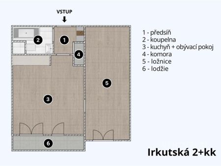 Pronájem bytu 2+kk 40 m2 - Fotografie 5