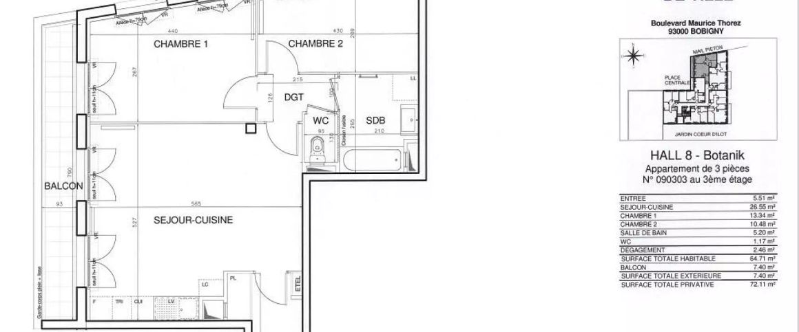 location Appartement T3 DE 64.8m² À BOBIGNY - Photo 1