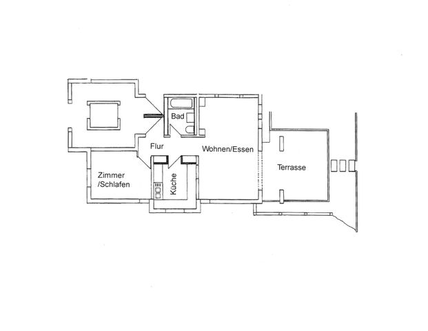 Helle 2-Raum-Wohnung in ruhiger Lage mit Terrasse - Foto 1