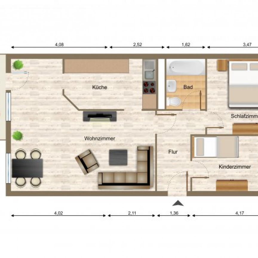 Wohnung, 3 Zimmer (69,02 m²) - Foto 2