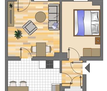 Einzugsbereite Erdgeschosswohnung mit 2-Zimmern und Balkon in Wette... - Photo 1