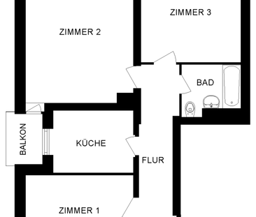 3-Zimmer-Wohnung mit Balkon im 1. Stock (ohne Aufzug) - Foto 4