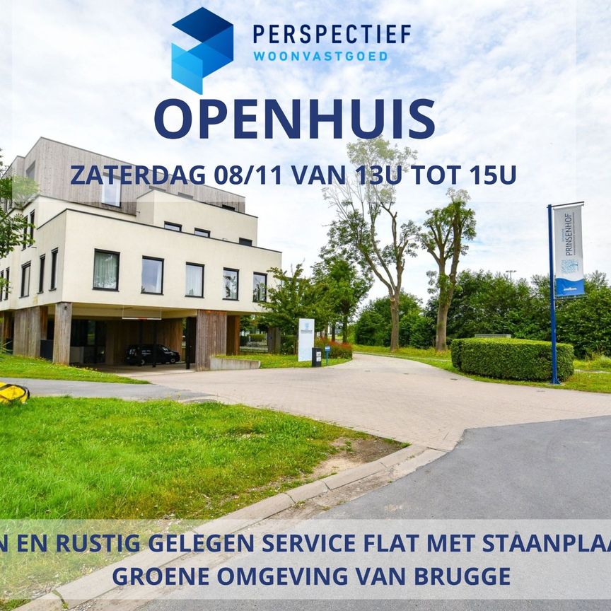 BEZOEKMOMENT ZATERDAG 8/11 VAN 13U TOT 15U | SERVICE FLAT - BRUGGE - inclusief woon- en dienstcomponent - MODERN EN RUSTIG GELEGEN SERVICE FLAT met staanplaats in de groene omgeving van Brugge - Foto 1