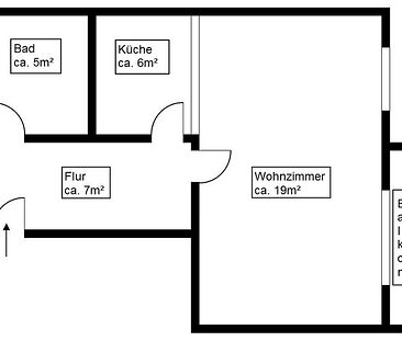 1 Raum-Wohnung mit Balkon und Aufzug - Foto 3